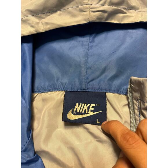 Nike Vintage 80’s Swoosh Blue Silver Windbreaker Jacket - Picture 4 of 5